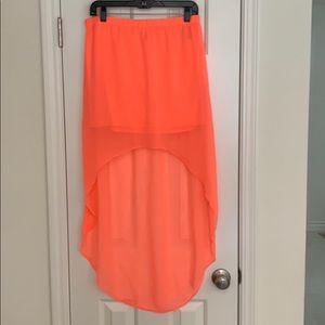 Neon high low skirt